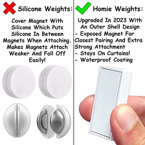Homie Magnetic Curtain Weights 8 Pack Waterproof Magnets + Carrying Case, 204g (7.2 oz) Total Weight | Stop Curtains Blowing thumbnail 3