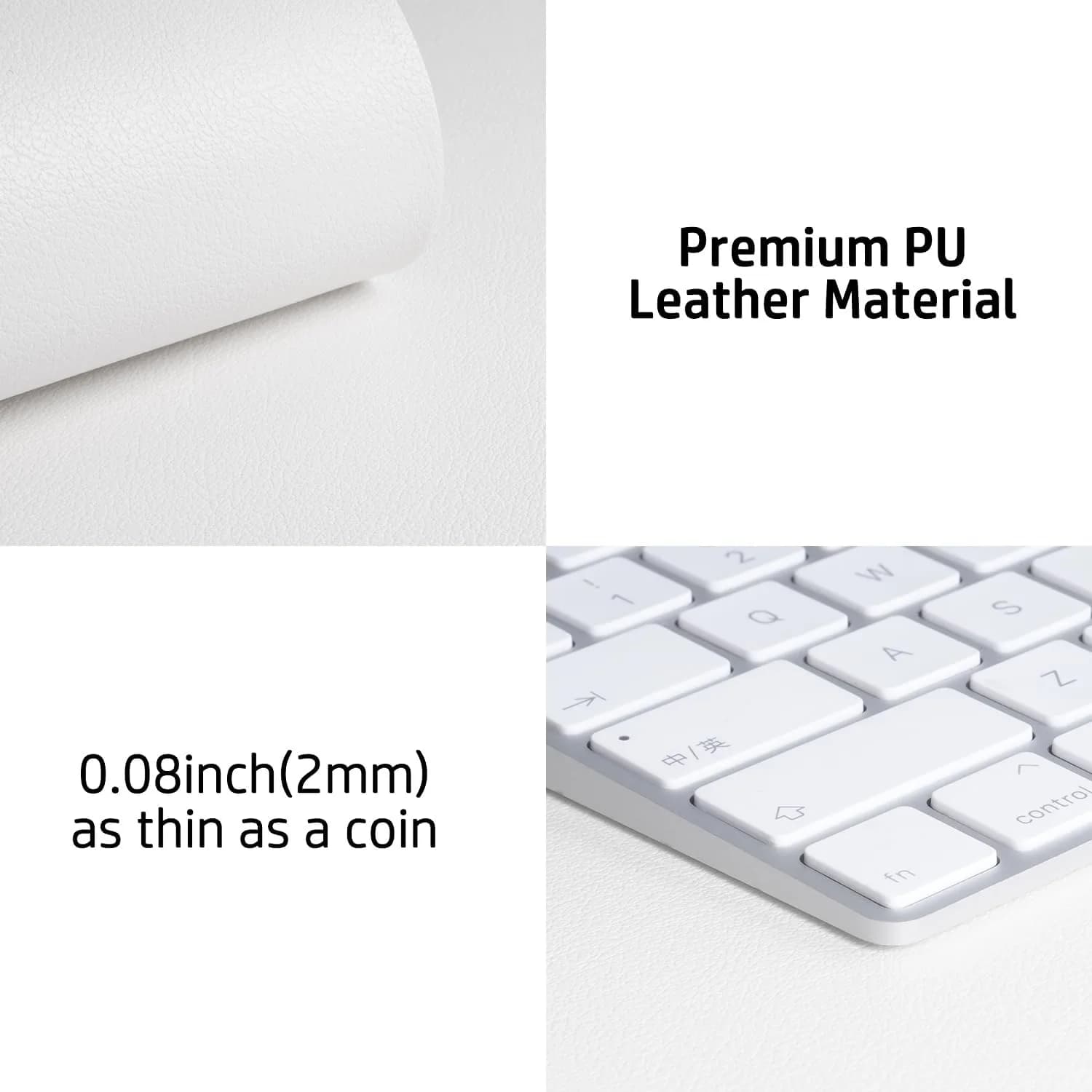 Aothia Off-White PU Leather Desk Pad Protector, Mouse Pad, Office Desk Mat, 31.5" x 15.7" | Protects Desk from Scratches, Stains, Spills - view 8