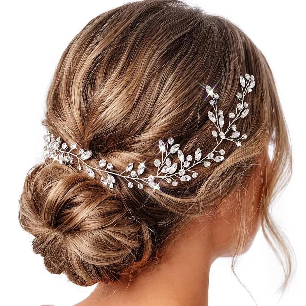 JAKAWIN Rhinestone Wedding Hair Piece Bridal Hair Accessories for Women thumbnail 3