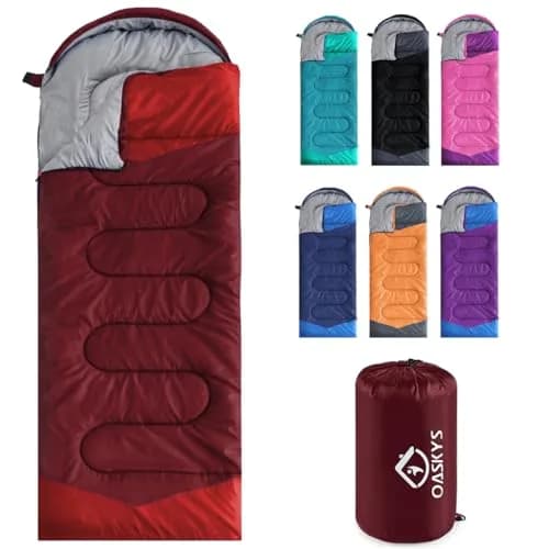 oaskys Camping Sleeping Bag - 3 Season Waterproof & Lightweight | Suitable for Adults & Kids thumbnail 1