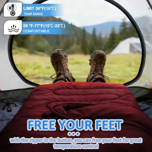 oaskys Camping Sleeping Bag - 3 Season Waterproof & Lightweight | Suitable for Adults & Kids thumbnail 7