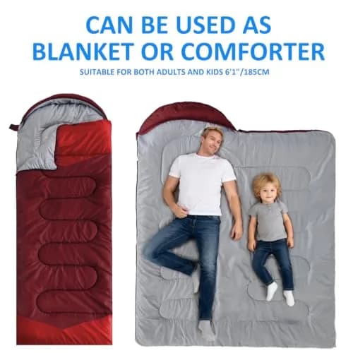 oaskys Camping Sleeping Bag - 3 Season Waterproof & Lightweight | Suitable for Adults & Kids thumbnail 3
