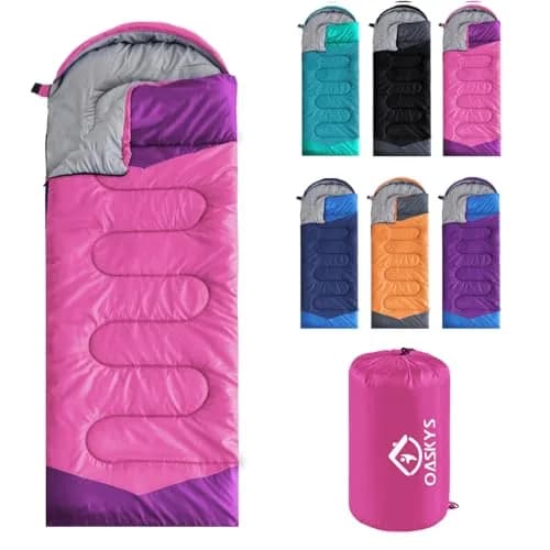 oaskys Camping Sleeping Bag - 3 Season Warm & Cool Weather | Waterproof & Lightweight for Adults & Kids thumbnail 1