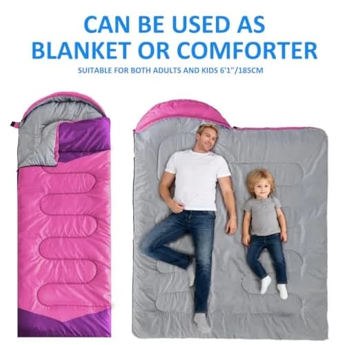 oaskys Camping Sleeping Bag - 3 Season Warm & Cool Weather | Waterproof & Lightweight for Adults & Kids thumbnail 3