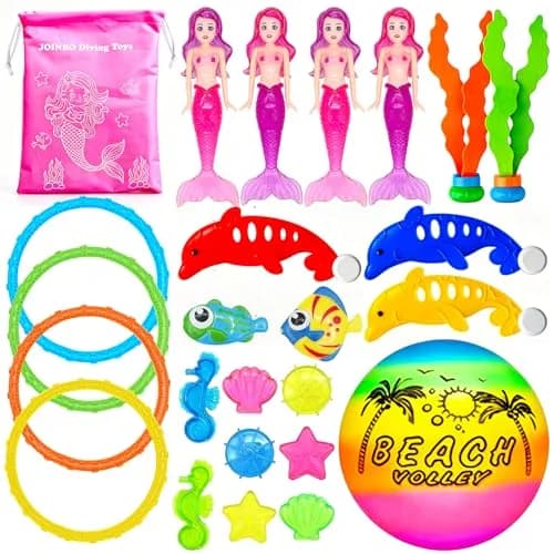 JOINBO 24 Pcs Diving Pool Toys for Kids Ages 3-12 | Set with Storage Bag, Non-toxic ABS, Sinking & Fun thumbnail 1