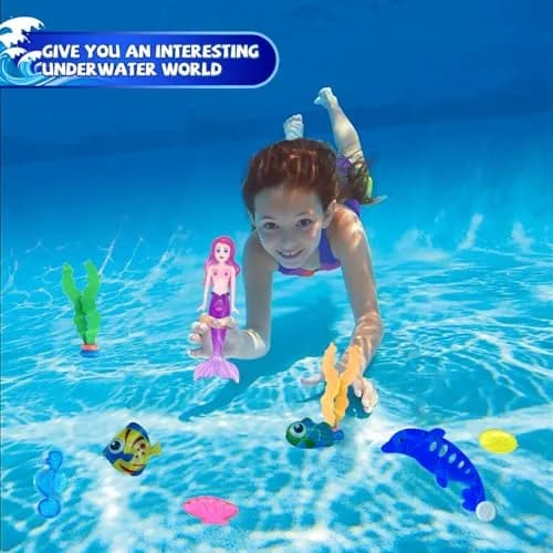 JOINBO 24 Pcs Diving Pool Toys for Kids Ages 3-12 | Set with Storage Bag, Non-toxic ABS, Sinking & Fun thumbnail 2
