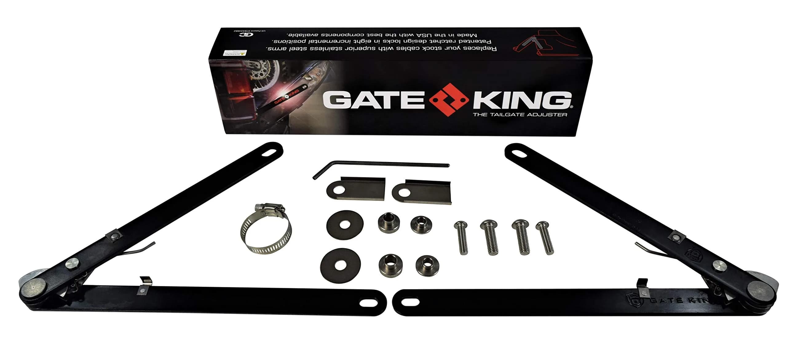 GATE KING Ratcheting Multi Position Pickup Truck Tailgate Adjuster for Toyota Tacoma 2005-2023 | Heavy-Duty, Made in USA - main product image