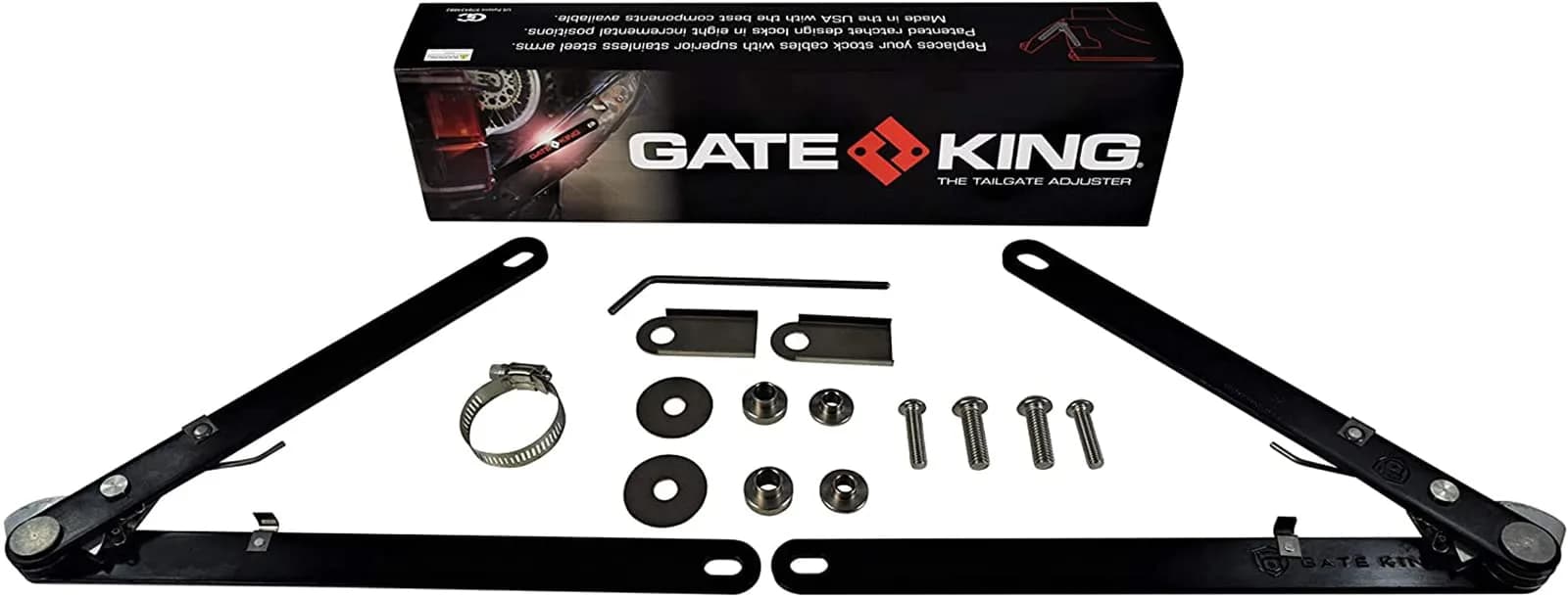 GATE KING Ratcheting Multi Position Pickup Truck Tailgate Adjuster 1500 (2019-2023) Made in USA | Heavy-Duty, Easy Install — RAM 1500 2019-23 with or w/o RAMBox