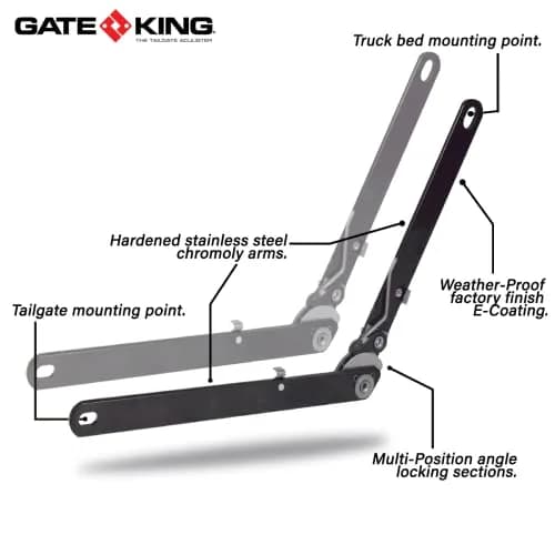 GATE KING Ratcheting Multi Position Pickup Truck Tailgate Adjuster 1500 (2019-2023) Made in USA | Heavy-Duty, Easy Install thumbnail 4
