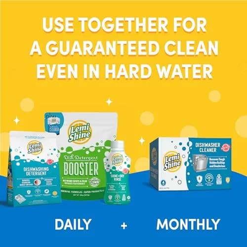 Lemi Shine Natural Dish Detergent Booster - Removes Hard Water Stains 38 oz | Powerful Hard Water Spot Remover thumbnail 7
