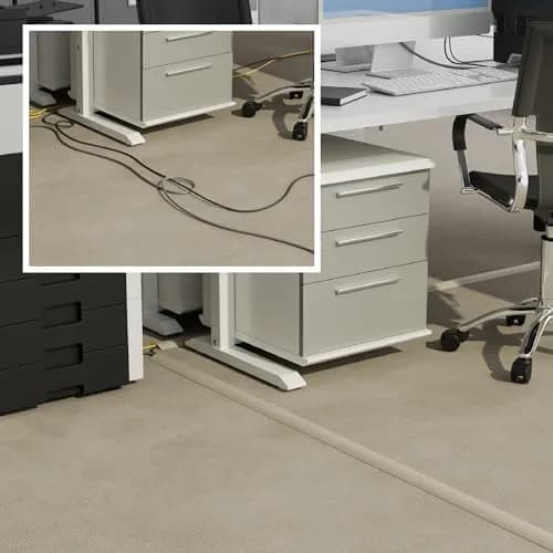 D-Line 6ft Floor Cord Cover Beige | Heavy Duty Cable Protector for Floors thumbnail 4