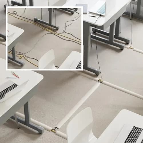 D-Line 6ft Floor Cord Cover Beige | Heavy Duty Cable Protector for Floors thumbnail 5
