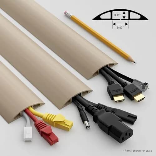 D-Line 6ft Floor Cord Cover Beige | Heavy Duty Cable Protector for Floors thumbnail 6