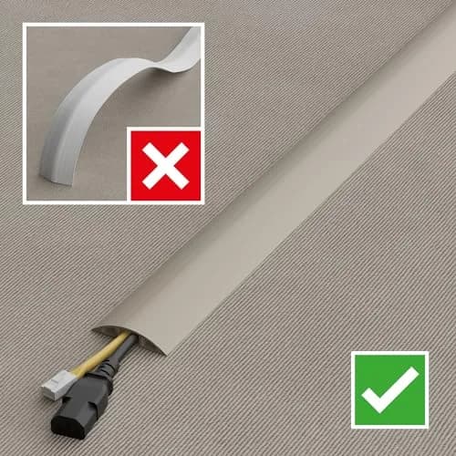 D-Line 6ft Floor Cord Cover Beige | Heavy Duty Cable Protector for Floors thumbnail 7