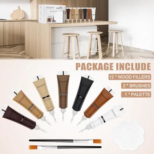 SEISSO Furniture Repair Kit - 12 Colors Wood Filler Paste 28.35 ml (0.96 fl oz) | Fix Scratches, Cracks, Stains on Wood thumbnail 6