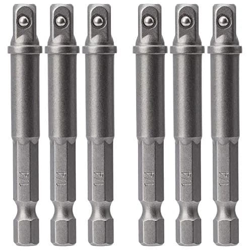 OIIKI 6 Pack 1/4 inch Square Socket Adapter Bit Set | Hardened HSS Impact Driver Bits for Automotive & DIY Use thumbnail 1