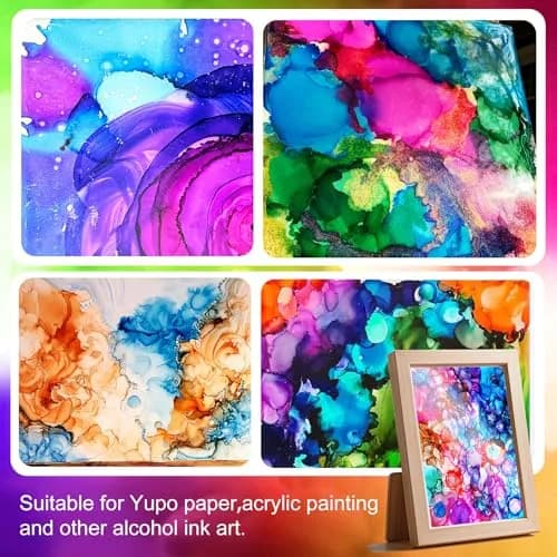 DecorRom Alcohol Ink Set 24 Colors 10ml Bottles | Vibrant Transparent Inks for Resin Art thumbnail 5