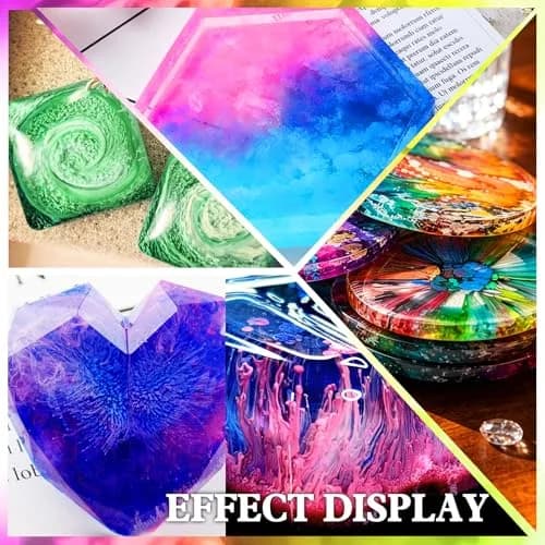 DecorRom Alcohol Ink Set 24 Colors 10ml Bottles | Vibrant Transparent Inks for Resin Art thumbnail 6