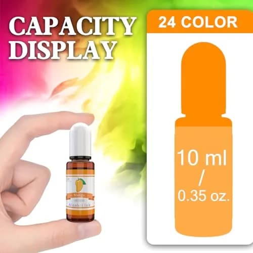 DecorRom Alcohol Ink Set 24 Colors 10ml Bottles | Vibrant Transparent Inks for Resin Art thumbnail 7