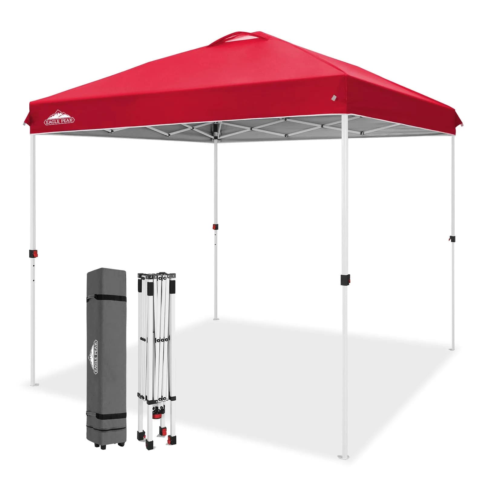 EAGLE PEAK 10x10 Pop Up Canopy Tent Easy Up Canopy Outdoor, Red | Portable Freestanding Shelter with UPF 50+ UV Protection