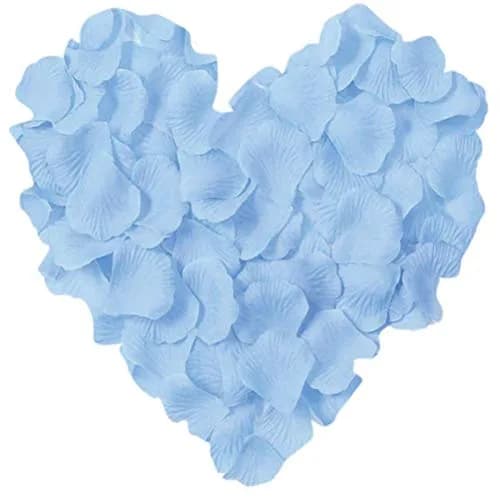 LZXD Light Blue Artificial Silk Rose Petals 1000 Pieces | Realistic Accent for Weddings & Parties thumbnail 1