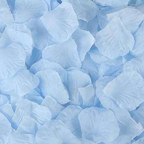 LZXD Light Blue Artificial Silk Rose Petals 1000 Pieces | Realistic Accent for Weddings & Parties thumbnail 2