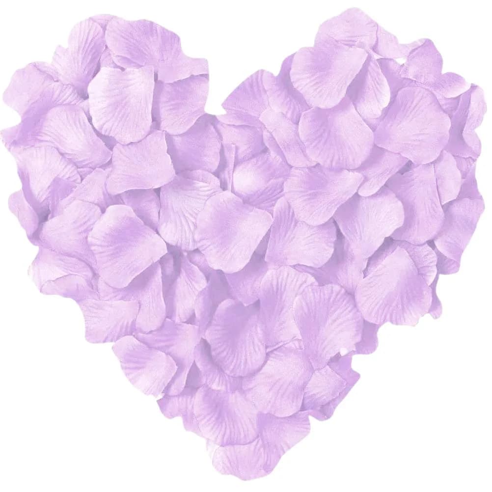 LZXD Light Purple Artificial Silk Rose Petals 2x2 inch | Romantic Wedding & Party Decor — Light Purple