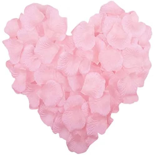 LZXD Light Pink Artificial Silk Rose Petals 1000 Pieces | Reusable Wedding & Party Decor thumbnail 1