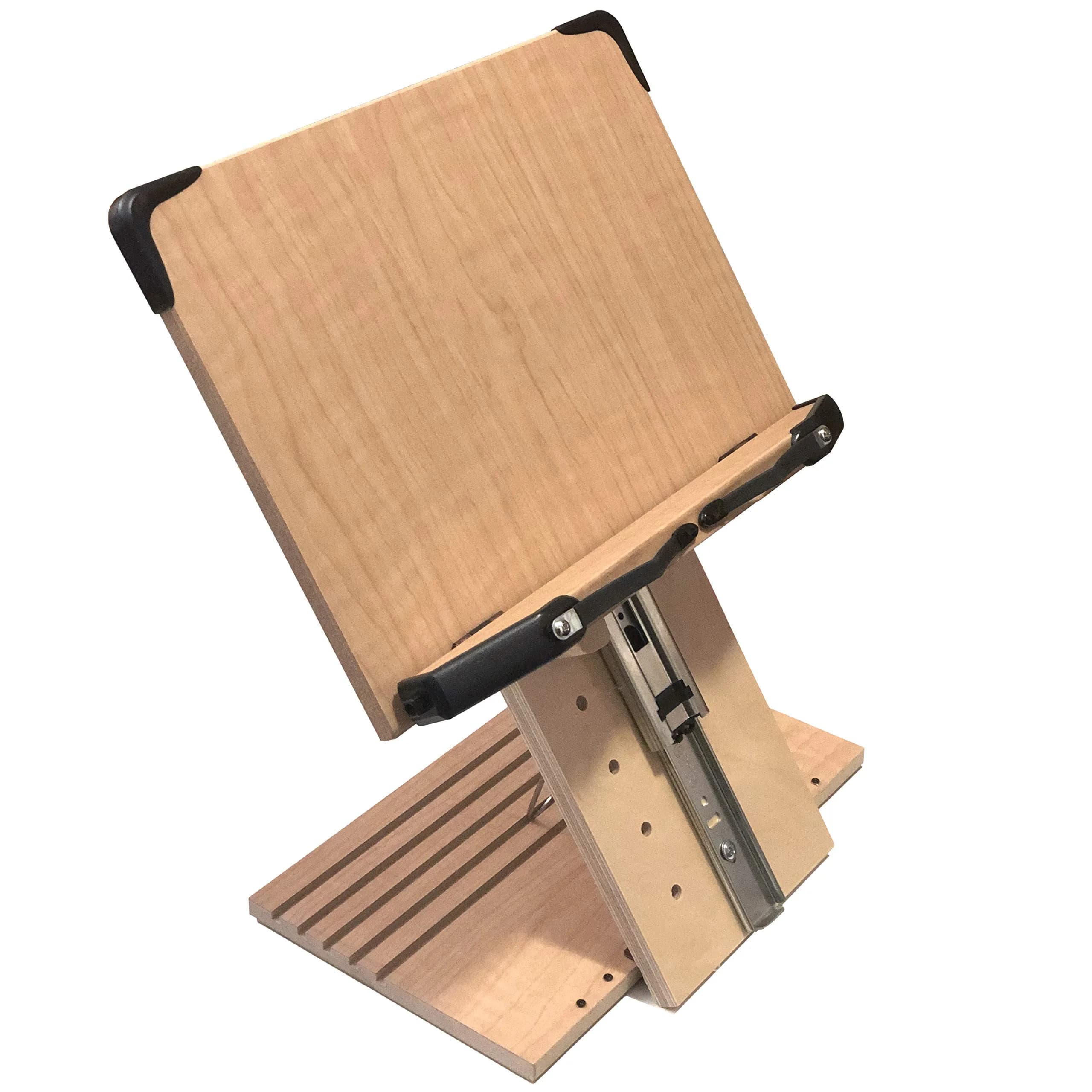 A+ BOOK STAND BS1500PRO Large Portable Height Adjustable Foldable Eye-Level Ergonomic Bookstand Holder with Page Holders | 30 cm (11.81 in) Length — Wooden