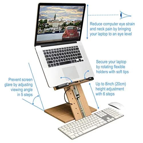 A+ BOOK STAND BS1500PRO Large Portable Height Adjustable Foldable Eye-Level Ergonomic Bookstand Holder with Page Holders | 30 cm (11.81 in) Length thumbnail 3