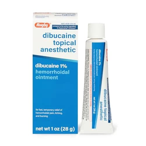 RUGBY LABORATORIES Dibucaine 1% Hemorrhoid Ointment 1 Oz | Fast Relief for Hemorrhoids & Soreness thumbnail 1