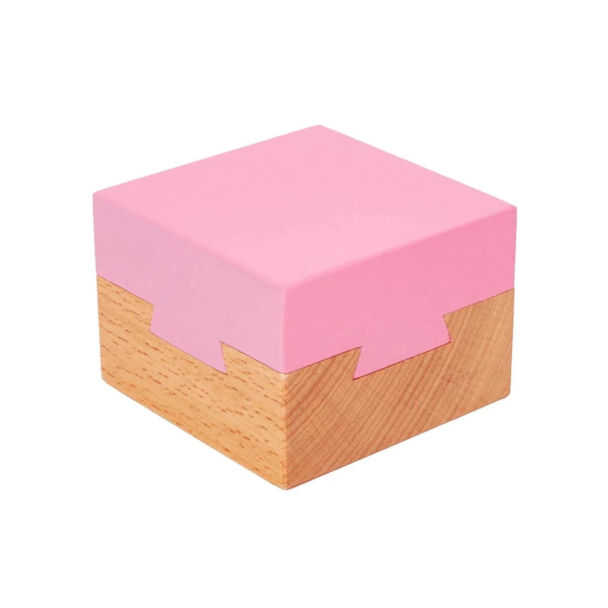 DC-BEAUTIFUL Wooden Magic Box Brain Teaser Box, Pink 7.4 cm (2.9 in) | Challenging Puzzle for Adults & Teens — Small Pink