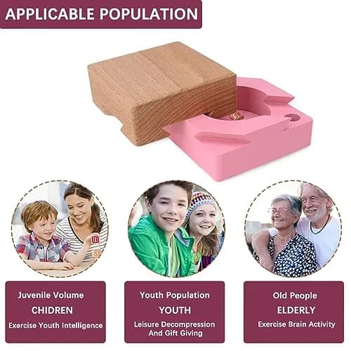 DC-BEAUTIFUL Wooden Magic Box Brain Teaser Box, Pink 7.4 cm (2.9 in) | Challenging Puzzle for Adults & Teens thumbnail 5