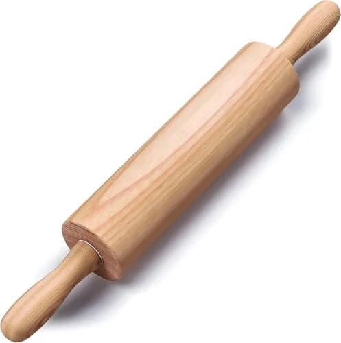 HELFERX Beech Wood Rolling Pin 44.7 cm (17.6 Inches) | Smooth Rolling for All Doughs thumbnail 1