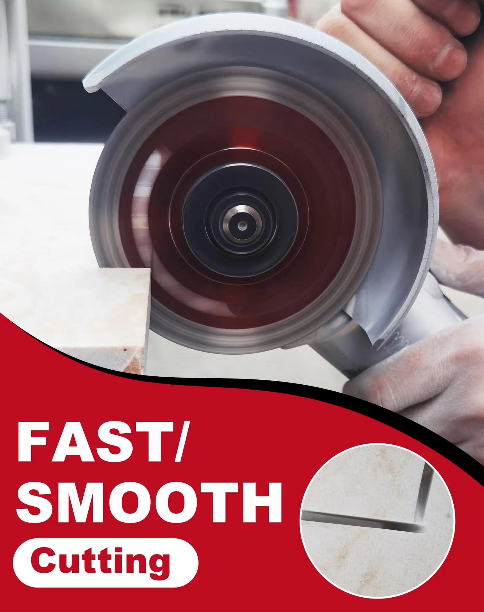 Casaverde 4 Inch Super Thin Diamond Porcelain Saw Blades, Ceramic Cutting Disc Wheels 105 mm (4") | 5-Piece Set for Granite, Marble, Tile - view 6