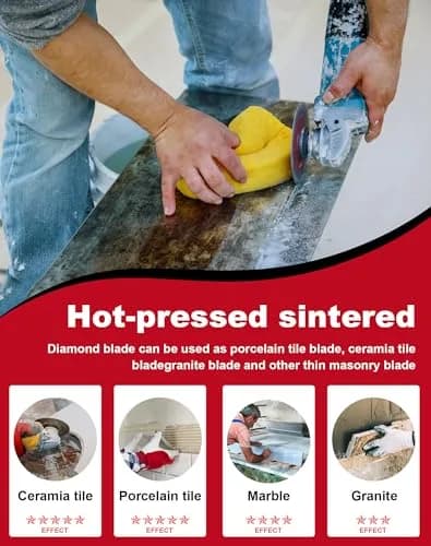 Casaverde 4 Inch Super Thin Diamond Porcelain Saw Blades, Ceramic Cutting Disc Wheels 105 mm (4") | 5-Piece Set for Granite, Marble, Tile thumbnail 7
