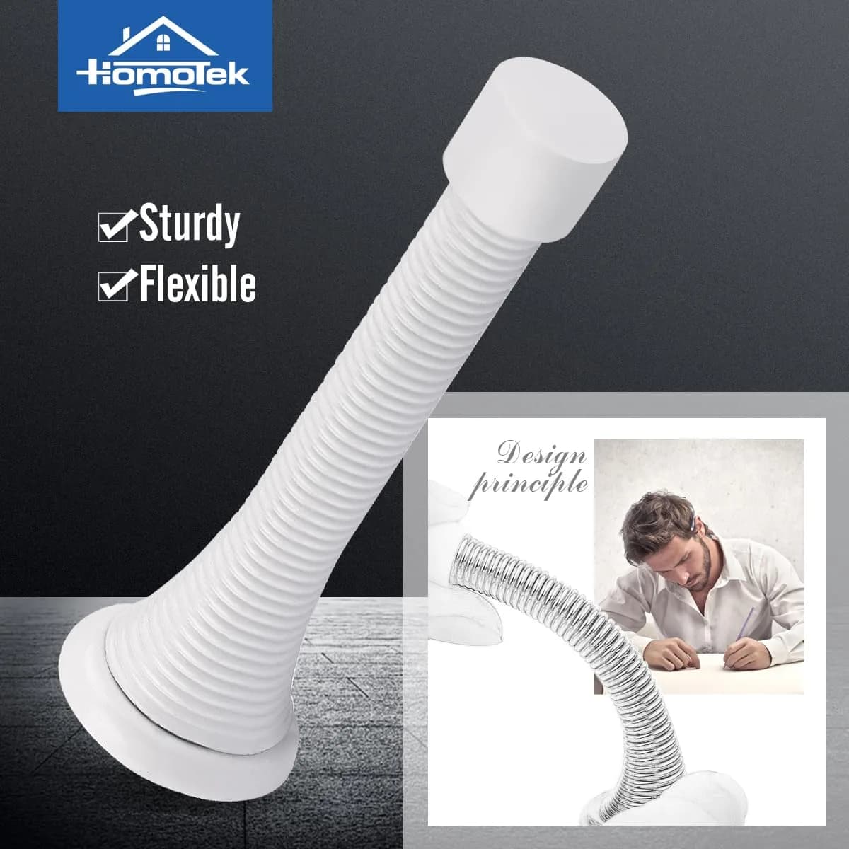 HOMOTEK White 12 Pack Spring Door Stops | Protects Walls & Doors - view 2