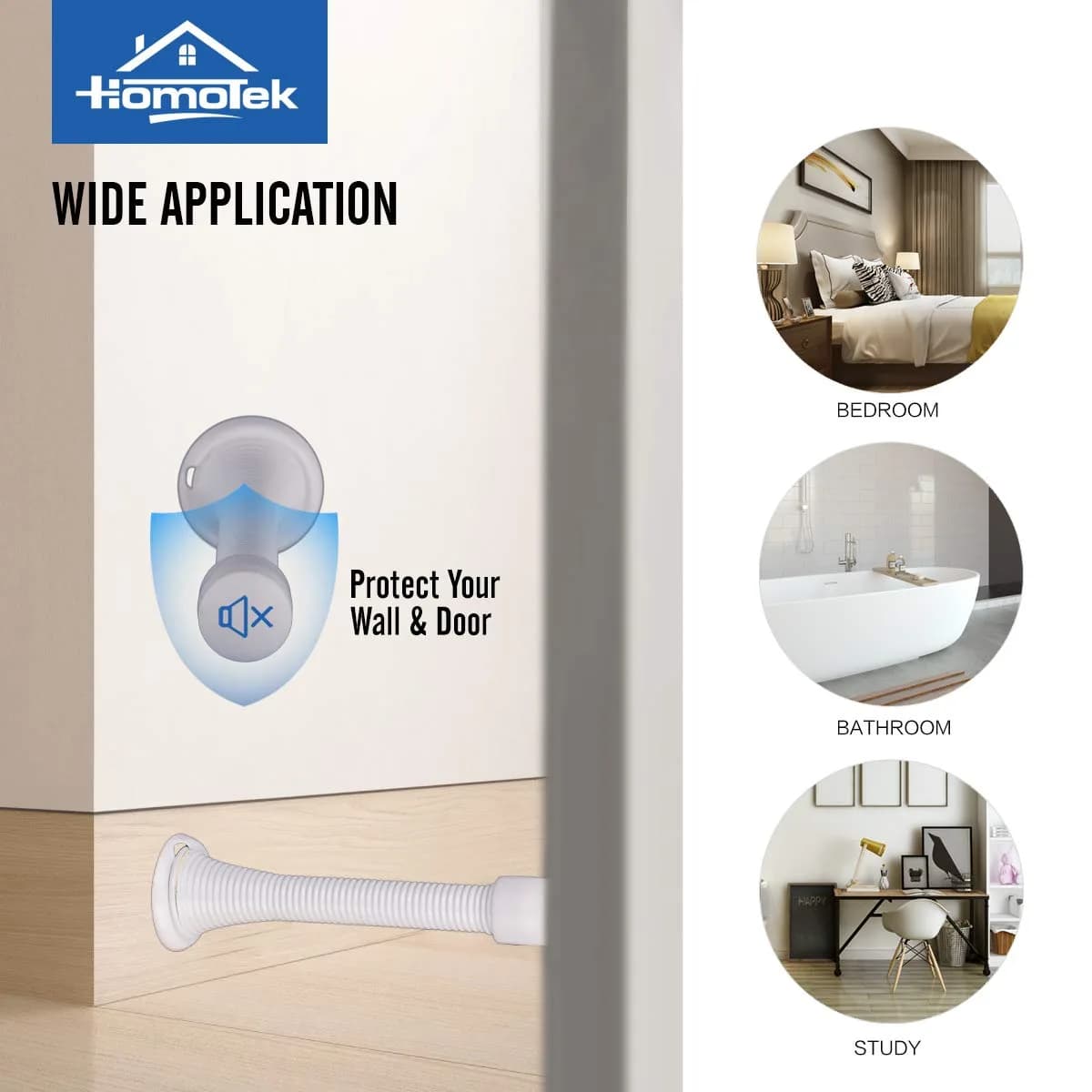 HOMOTEK White 12 Pack Spring Door Stops | Protects Walls & Doors - view 6