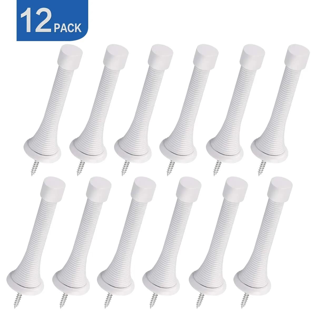 HOMOTEK White 12 Pack Spring Door Stops | Protects Walls & Doors - view 7