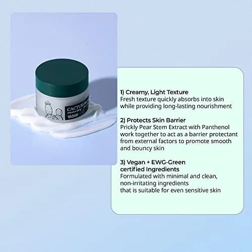 YADAH Cactus Cream 50ml (1.69 Fl Oz) | Soothes Sensitive Dry Skin with Cactus Extract & Panthenol thumbnail 3