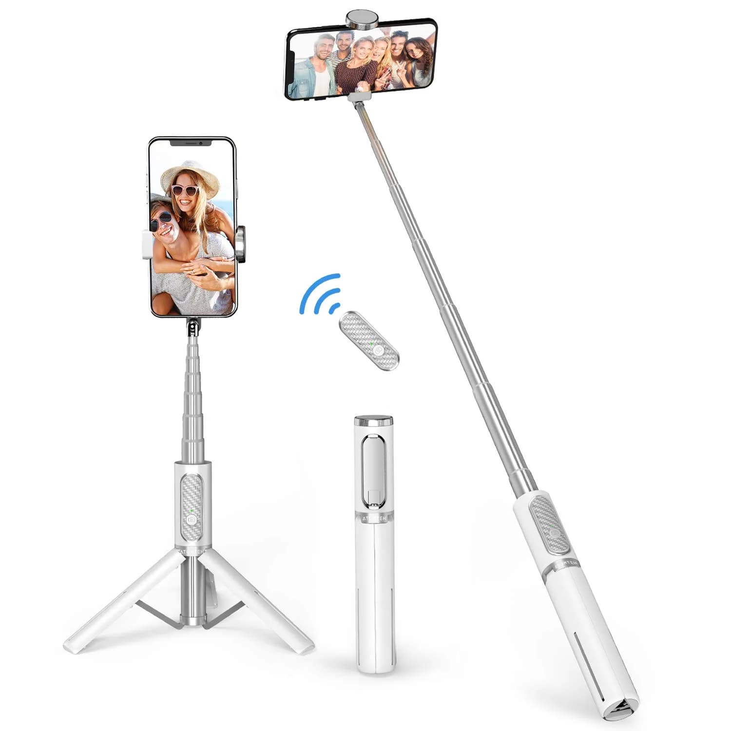 ATUMTEK Selfie Stick Tripod with Bluetooth Remote, 31.3" (79.5 cm) Extendable Aluminum Phone Holder for iPhone & Samsung - main product image