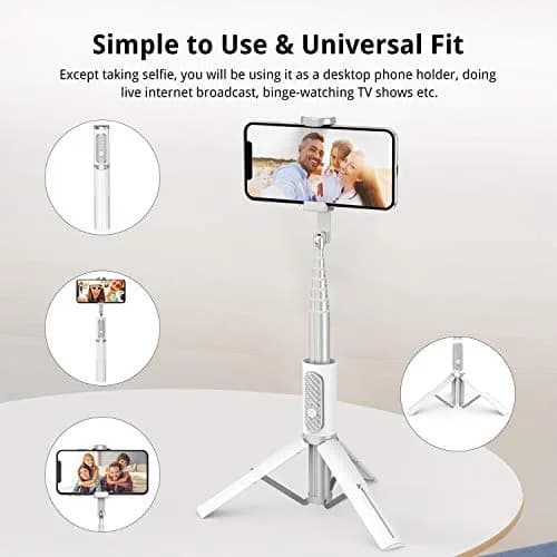 ATUMTEK Selfie Stick Tripod with Bluetooth Remote, 31.3" (79.5 cm) Extendable Aluminum Phone Holder for iPhone & Samsung thumbnail 6