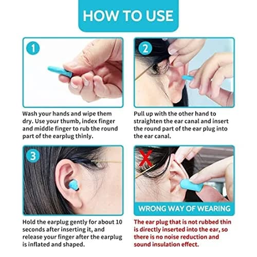 LYSIAN Soft Foam Ear Plugs for Sleeping, 60 Pairs, 38dB SNR, Lake Blue | Ultra Soft, Comfortable Fit for Sleep & Noise Reduction thumbnail 5