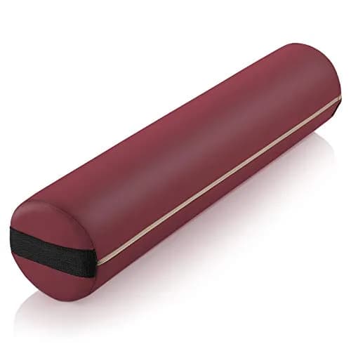 Saloniture Full Round Massage Table Bolster Pillow Pad - 26 x 6 Inch - Burgundy thumbnail 1