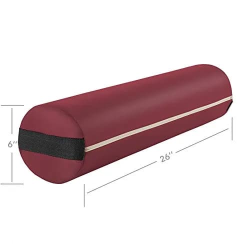 Saloniture Full Round Massage Table Bolster Pillow Pad - 26 x 6 Inch - Burgundy thumbnail 3