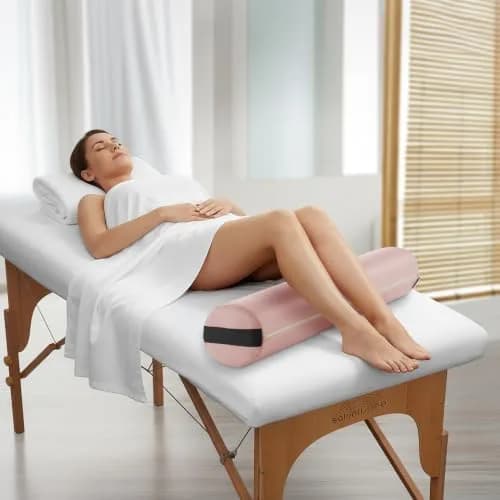 Saloniture Full Round Massage Table Bolster Pillow Pad - 26 x 6 Inch - Pink | Supportive & Durable thumbnail 5