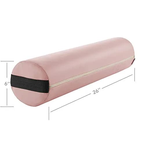 Saloniture Full Round Massage Table Bolster Pillow Pad - 26 x 6 Inch - Pink | Supportive & Durable thumbnail 3