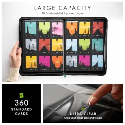 Vault X 9 Pocket Zip Trading Card Binder 360 Cards Exo-Tec Green | Durable, Water-Resistant, Acid-Free Storage thumbnail 4