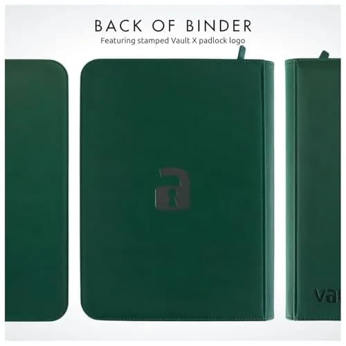Vault X 9 Pocket Zip Trading Card Binder 360 Cards Exo-Tec Green | Durable, Water-Resistant, Acid-Free Storage thumbnail 9