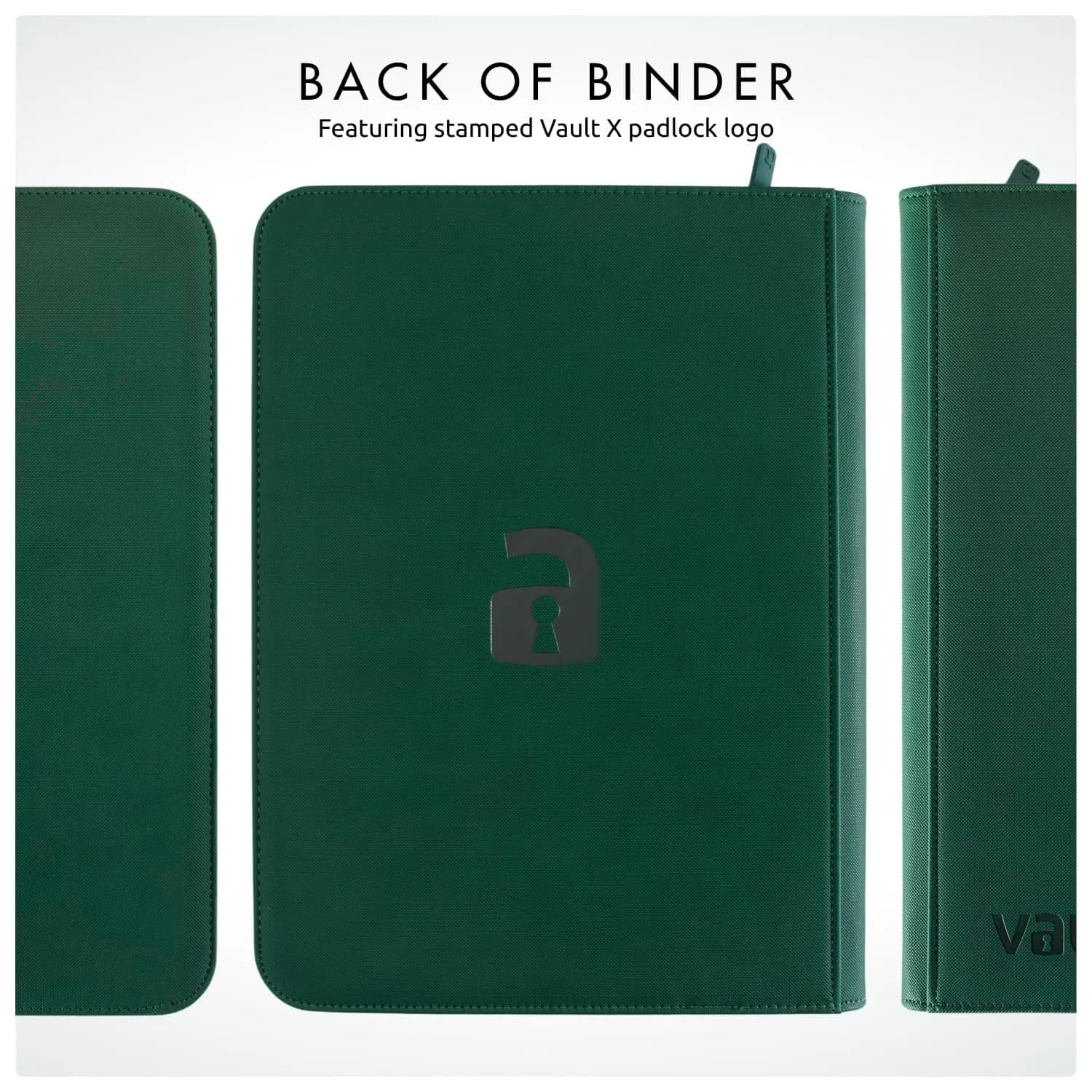 Vault X 9 Pocket Zip Binder with Exo-Tec Cover, 360 Cards, 20 Side-Loading Pages (Green) - view 9
